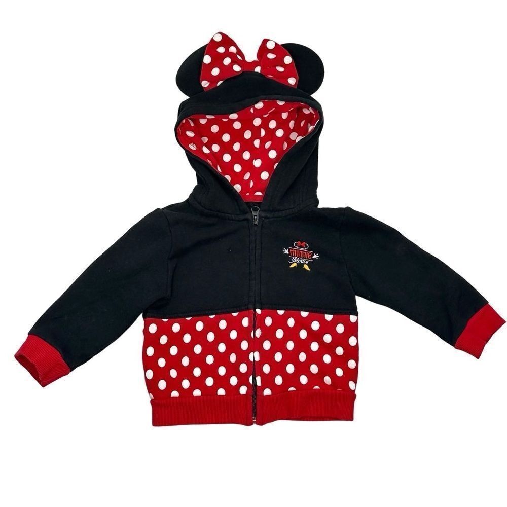 Disney Parks Minnie Mouse Red Polka Dot Hoodie 24 Months